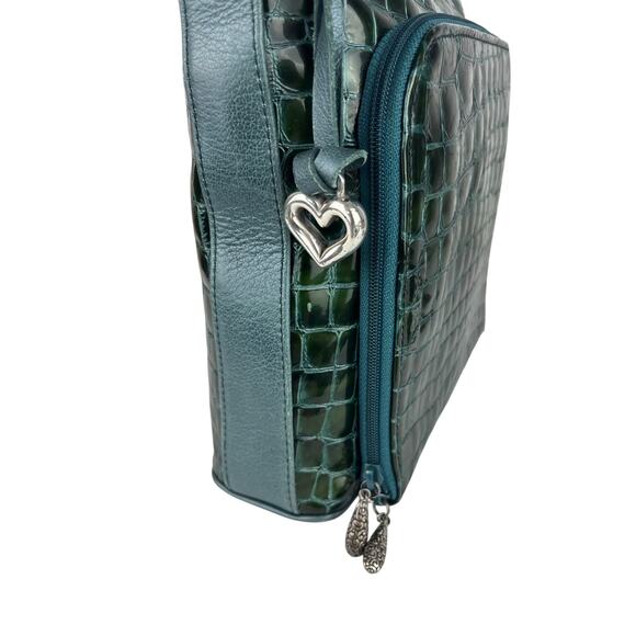 Brighton Sonny Patent Leather Croc Embossed Shoulder Bag - Picture 4 of 10